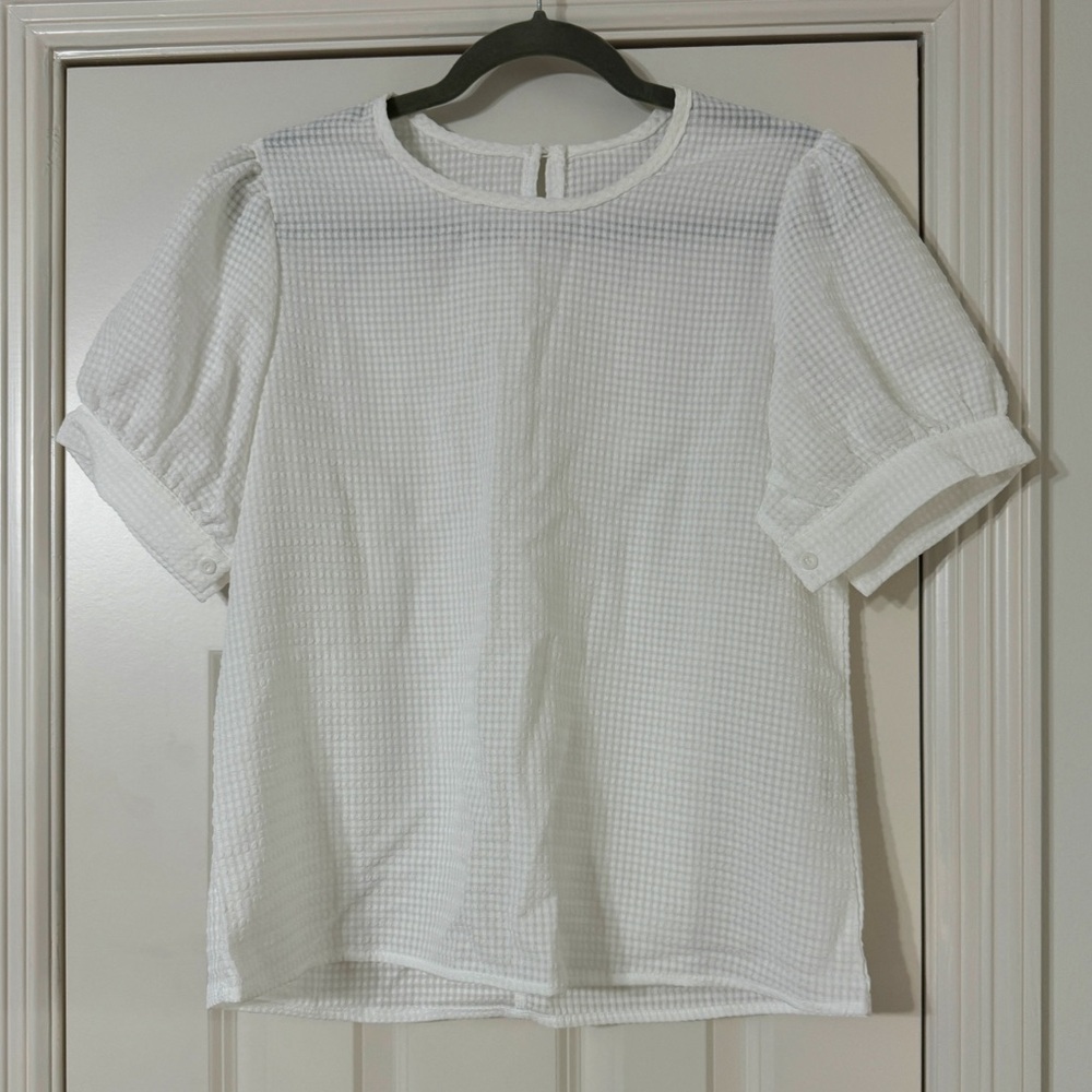White Short Sleeve Blouse